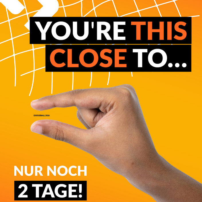 Nur noch 2 Tage bis zum Dodgeball Beach Cup 2026 🏐

Die Vorfreude steigt und der Countdown läuft. Schon in zwei Tagen...